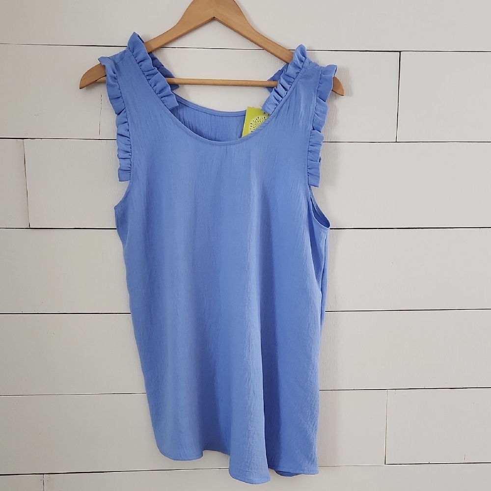 NWT Periwinkle Ruffle Sleeve Tank
